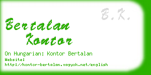 bertalan kontor business card